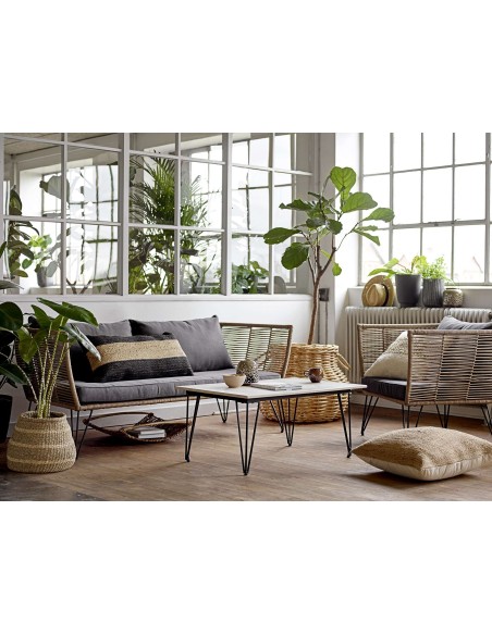 Mesa de Centro MUNDO, Metal / Cemento Gris - Bloomingville. Vackart