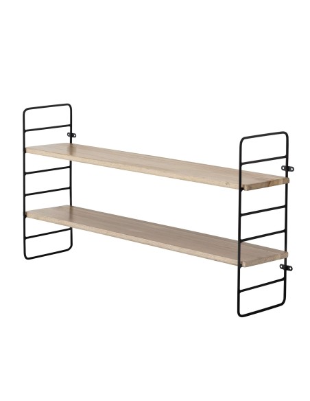 Estantería de Pared NORTH, Metal Negro / MDF Natural - Bloomingville. Vackart