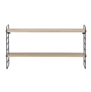 Estantería de Pared NORTH, Metal Negro / MDF Natural - Bloomingville. Los exclusivos muebles de diseño nórdico de Bloomingville en Vackart, tu tienda de diseño.