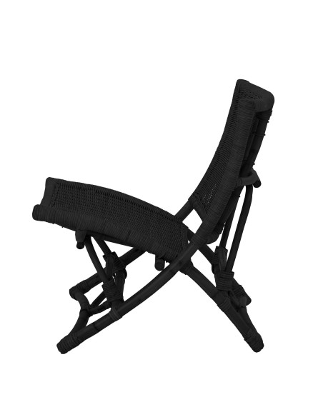 Sillón Plegable BAZ, Ratán Negro - Bloomingville. Vackart