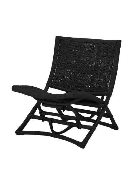 Sillón Plegable BAZ, Ratán Negro - Bloomingville. Vackart