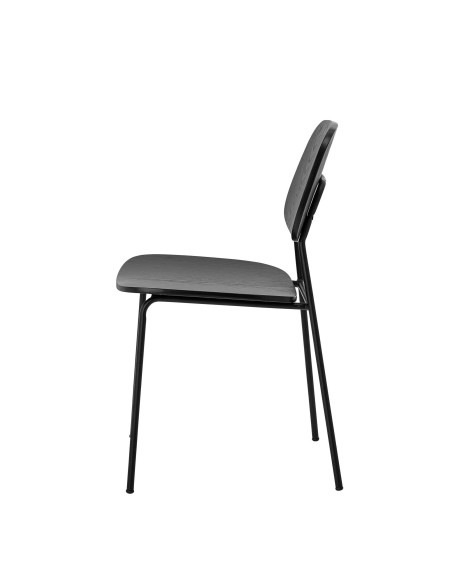 Silla de Comedor MONZA, Madera Chapada / Metal Negro - Bloomingville. Vackart