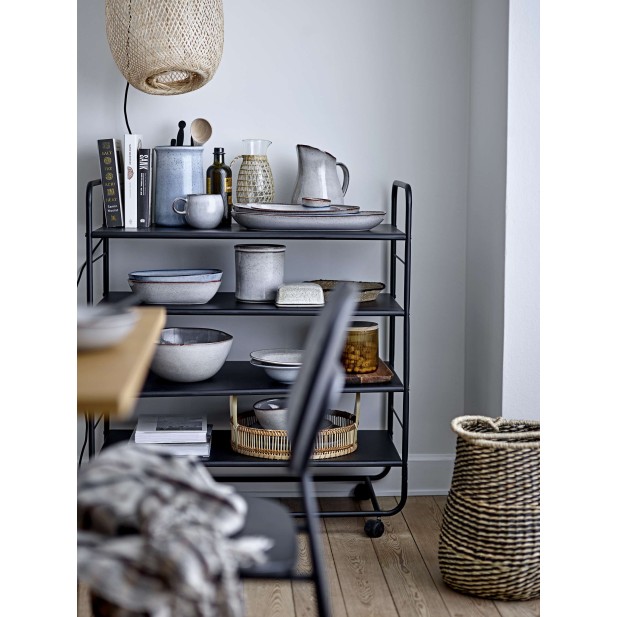 Silla de Comedor MONZA, Madera Chapada / Metal Negro - Bloomingville. Vackart