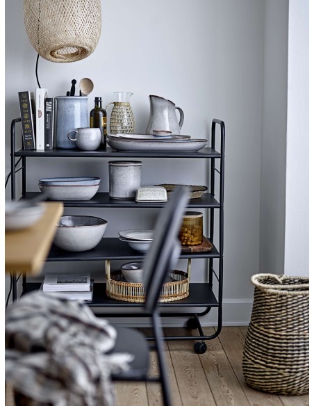 Silla de Comedor MONZA, Madera Chapada / Metal Negro - Bloomingville. Vackart