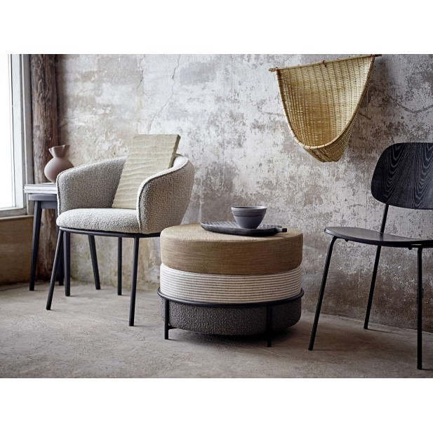 Silla de Comedor MONZA, Madera Chapada / Metal Negro - Bloomingville. Vackart