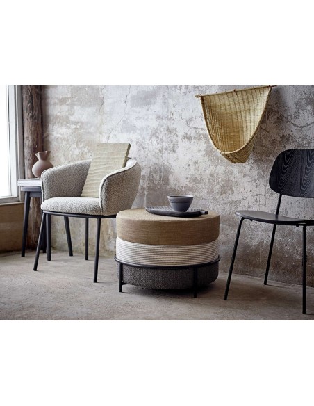 Silla de Comedor MONZA, Madera Chapada / Metal Negro - Bloomingville. Vackart