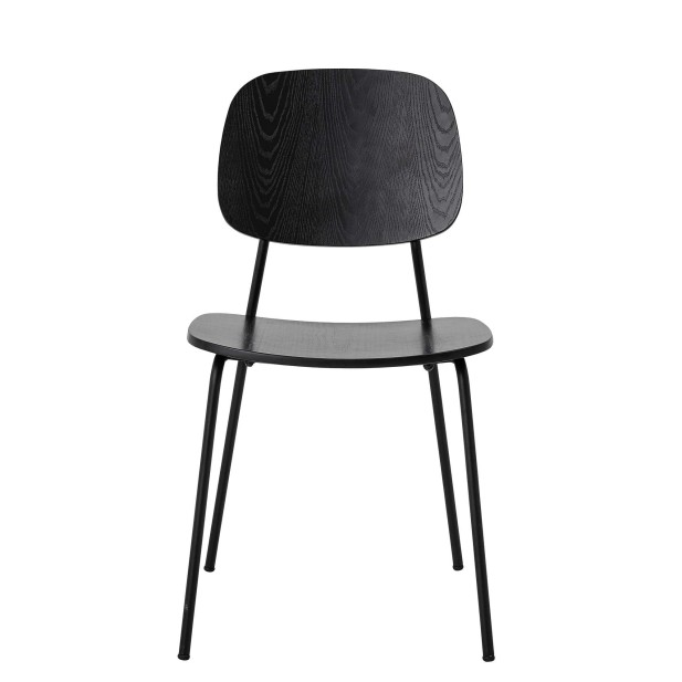 Silla de Comedor MONZA, Madera Chapada / Metal Negro - Bloomingville. Vackart