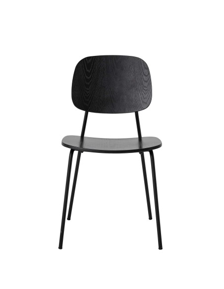 Silla de Comedor MONZA, Madera Chapada / Metal Negro - Bloomingville. Vackart