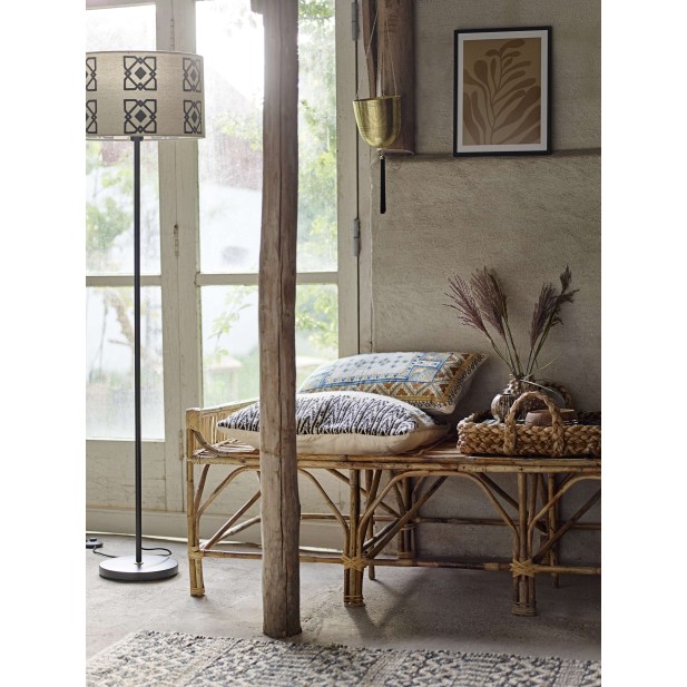 Lámpara de Pie SELITA, Metal Negro / Textil Natural - Bloomingville. Vackart