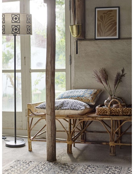 Lámpara de Pie SELITA, Metal Negro / Textil Natural - Bloomingville. Vackart