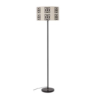 Lámpara de Pie SELITA, Metal Negro / Textil Natural - Bloomingville. Vackart ilumina tus espacios con las exclusivas lámparas de diseño nórdico de Bloomingville.
