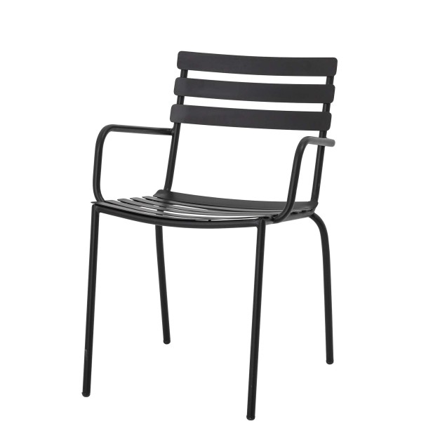 Silla con Brazos MONSI, Metal Galvanizado Negro - Bloomingville. Vackart