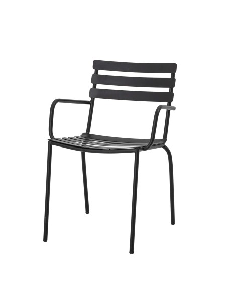 Silla con Brazos MONSI, Metal Galvanizado Negro - Bloomingville. Vackart