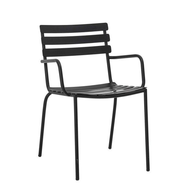Silla con Brazos MONSI, Metal Galvanizado Negro - Bloomingville. Vackart