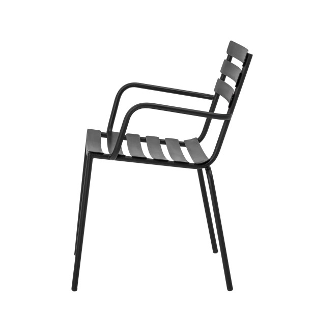 Silla con Brazos MONSI, Metal Galvanizado Negro - Bloomingville. Vackart