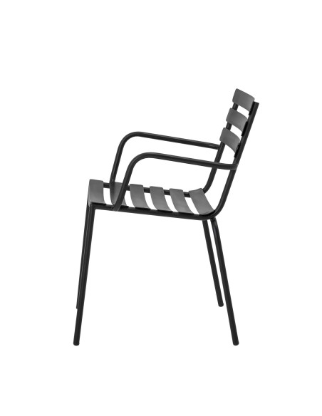 Silla con Brazos MONSI, Metal Galvanizado Negro - Bloomingville. Vackart