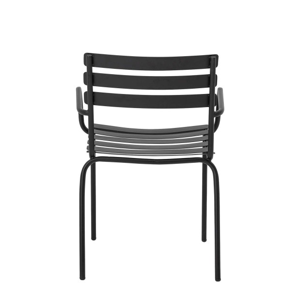 Silla con Brazos MONSI, Metal Galvanizado Negro - Bloomingville. Vackart