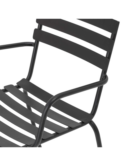 Silla con Brazos MONSI, Metal Galvanizado Negro - Bloomingville. Vackart