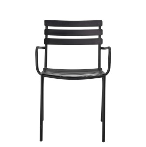 Silla con Brazos MONSI, Metal Galvanizado Negro - Bloomingville. Las exclusivas sillas de diseño nórdico de Bloomingville en Vackart, tu tienda de diseño online.