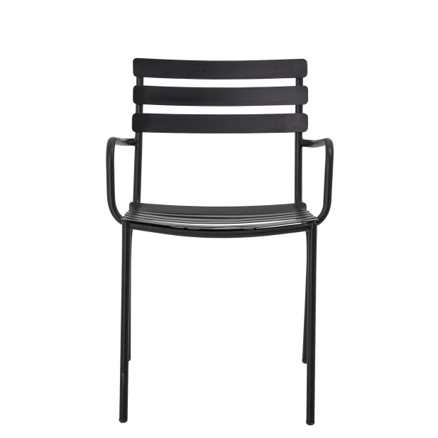 Silla con Brazos MONSI, Metal Galvanizado Negro - Bloomingville. Vackart