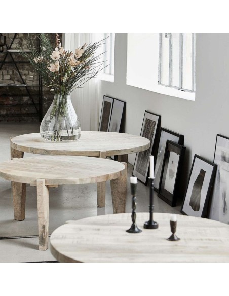 Mesa de Centro BALI Ø110 cm, Madera Natural - House Doctor. Vackart