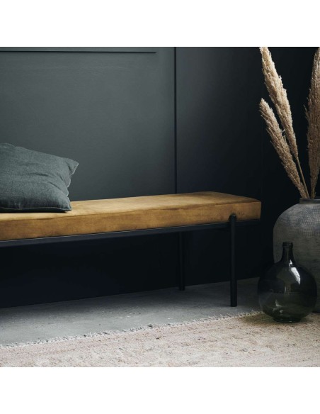 Banco LAO, Terciopelo Oliva / Metal - House Doctor. Vackart