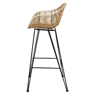 Taburete Alto MINIALVI 65 cm, Ratán Natural / Metal. Vackart 2