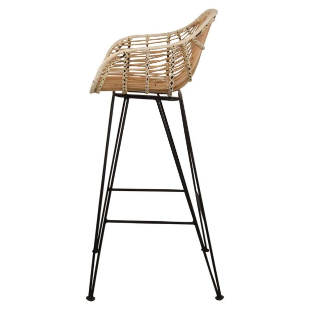 Taburete Alto MINIALVI 65 cm, Ratán Natural / Metal. Vackart