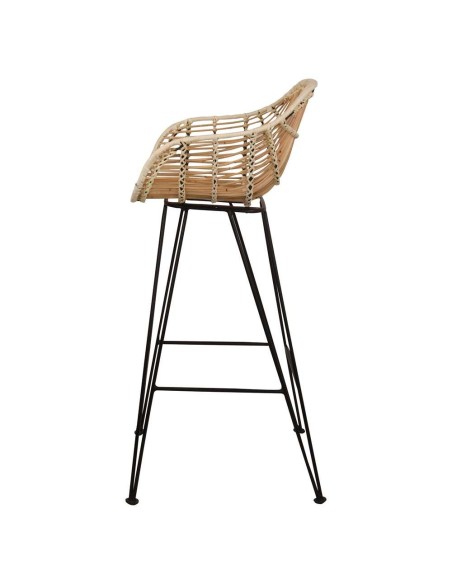 Taburete Alto MINIALVI 65 cm, Ratán Natural / Metal. Vackart