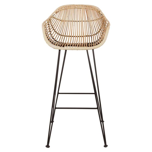 Taburete Alto MINIALVI 65 cm, Ratán Natural / Metal. Vackart
