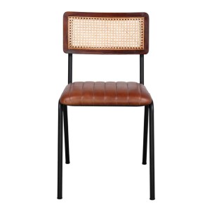 Silla VANCOUVER, Metal / Piel Sintética / Ratán Natural. Vackart 2