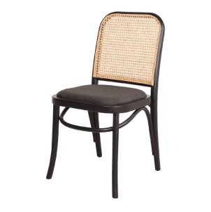 Silla CLIPPER GRIS, Madera / Textil / Ratán Natural - Vackart. Las modernas y exclusivas sillas de diseño nórdico en Vackart, tu tienda de diseño online.
