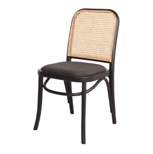 Silla CLIPPER GRIS, Madera / Textil / Ratán Natural - Vackart. Las modernas y exclusivas sillas de diseño nórdico en Vackart, tu tienda de diseño online.