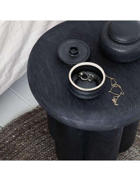 Mesita de Noche PHANT Ø38 cm, Madera Negra - House Doctor. Vackart