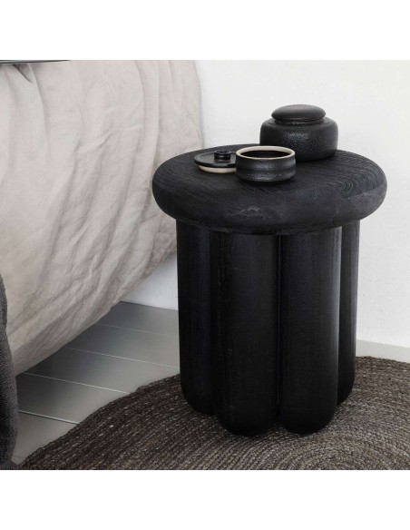 Mesita de Noche PHANT Ø38 cm, Madera Negra - House Doctor. Vackart