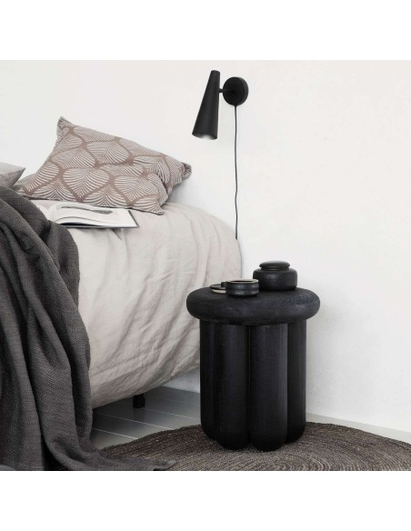Mesita de Noche PHANT Ø38 cm, Madera Negra - House Doctor. Vackart