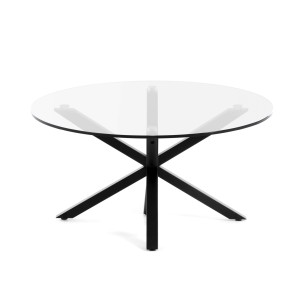 Mesa de Centro FULL ARGO Ø82 cm, Cristal / Metal Negro - Vackart. La más novedosa y exclusiva selección de mesas de diseño, sólo en Vackart tu tienda de diseño online.