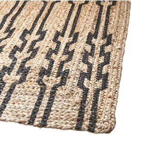Alfombra JUNI L 180x120 cm, Yute Natural / Negro - Affari 2