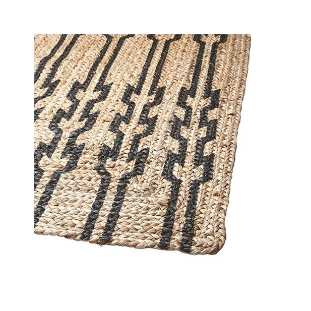 Alfombra JUNI L 180x120 cm, Yute Natural / Negro - Affari