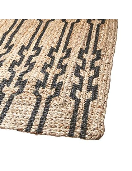 Alfombra JUNI L 180x120 cm, Yute Natural / Negro - Affari
