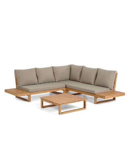 Set Flavina sofá rinconero 5plazas y mesa acacia-Kave Home;CC2097J10