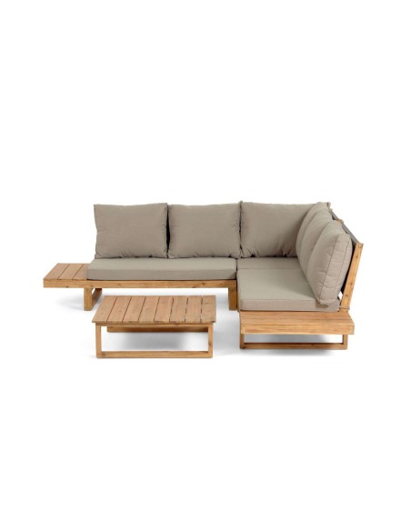 Set Flavina sofá rinconero 5plazas y mesa acacia-Kave Home;CC2097J10