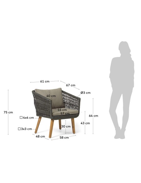 Set Inti sofá 2 plazas y 2 butacas verde-Kave Home; Vackart. CC2100J12