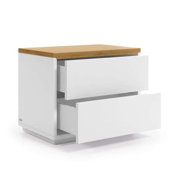 Mesita de noche ABILEN chapa roble/lacado blanco; Vackart. AA7773L05 Mesita de noche ABILEN chapa roble/lacado blanco; Vackart. AA7773L05