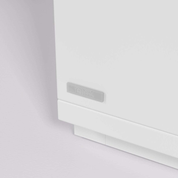 Mueble TV ABILEN chapa roble/lacado blanco 150 x 44 cm - Kave Home