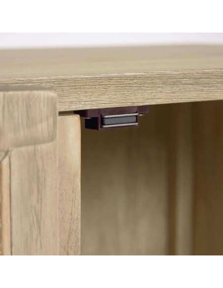 Armario REXIT madera maciza/chapa mindi con ratán 90 x 160 cm - Kave Home