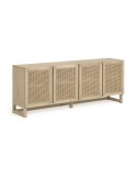 Aparador REXIT madera maciza/chapa mindi con ratán 180 x 70 cm - Kave Home