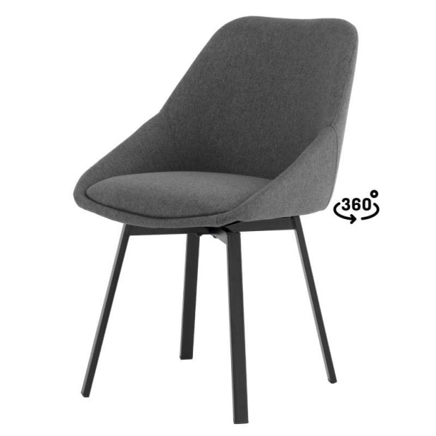 Silla Giratoria ORLOVA, Textil Gris Oscuro / Metal. Vackart Silla Giratoria ORLOVA, Textil Gris Oscuro / Metal. Vackart