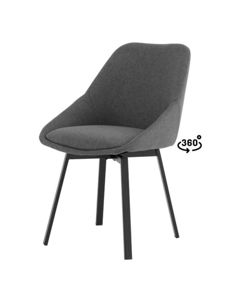 Silla Giratoria ORLOVA, Textil Gris Oscuro / Metal. Vackart