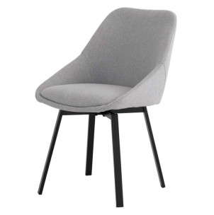 Silla Giratoria ORLOVA, Textil Gris Claro / Metal - Vackart. La más exclusiva selección de sillas de diseño nórdico en Vackart, tu tienda de diseño online.
